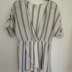 Mahina white and blue stripped romper